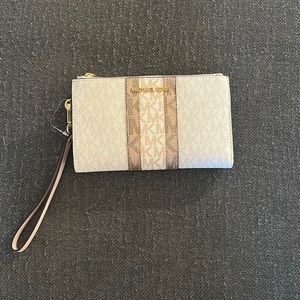 Michael Kors Adele Logo Stripe Women’s Wallet Rose Gold